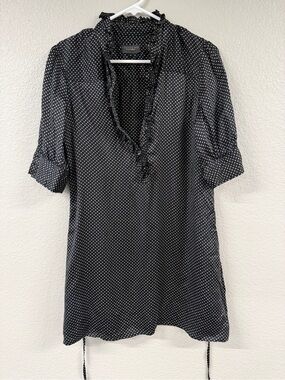 Sanctuary Black Blouse with White Polka Dots